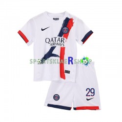 Paris Saint-Germain drakt Bradley Barcola 29 Bortetrøye Kort erm 2024-2025 , Barnesett