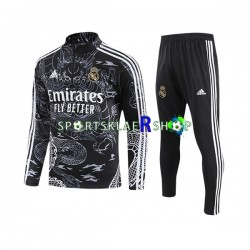 Real Madrid Dragon 2023-2024 Svart Trenings Collegegenser Set