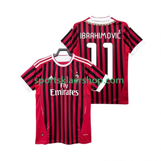 AC Milan drakt Zlatan IBRAHIMOVIC 11 2012 Retro Hjemmetrøye Kort erm 2011 , Herre