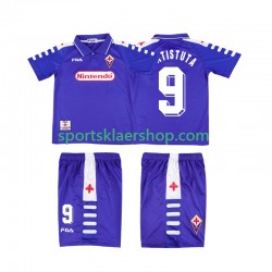 Fiorentina drakt BATISTUTA 9 1998 Retro Hjemmetrøye Kort erm 1999 , Barnesett