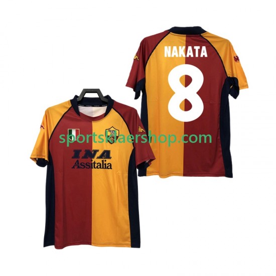 AS Roma drakt AKATA 8 2000-2001 Retro Hjemmetrøye Kort erm , Herre