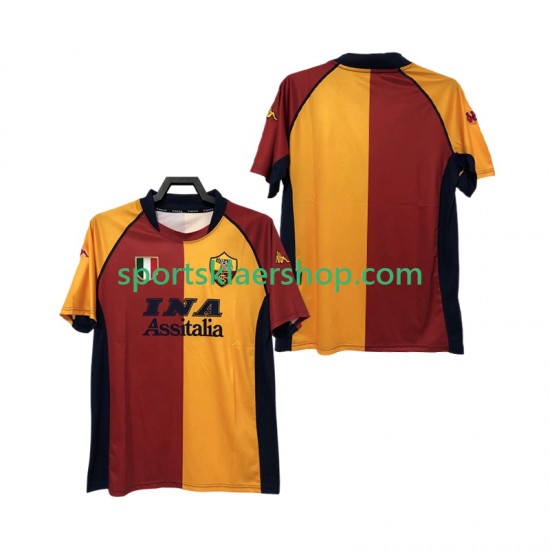 AS Roma drakt 2000-2001 Retro Hjemmetrøye Kort erm , Herre