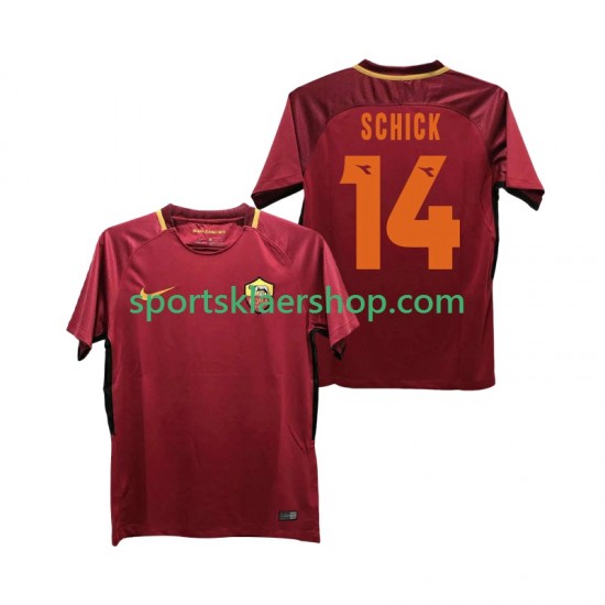 AS Roma drakt SCHICK 14 2017-2018 Retro Hjemmetrøye Kort erm , Herre