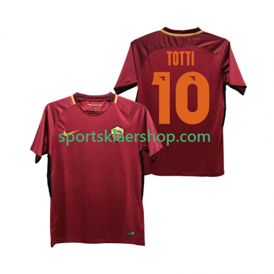 AS Roma drakt Totti 10 2017-2018 Retro Hjemmetrøye Kort erm , Herre