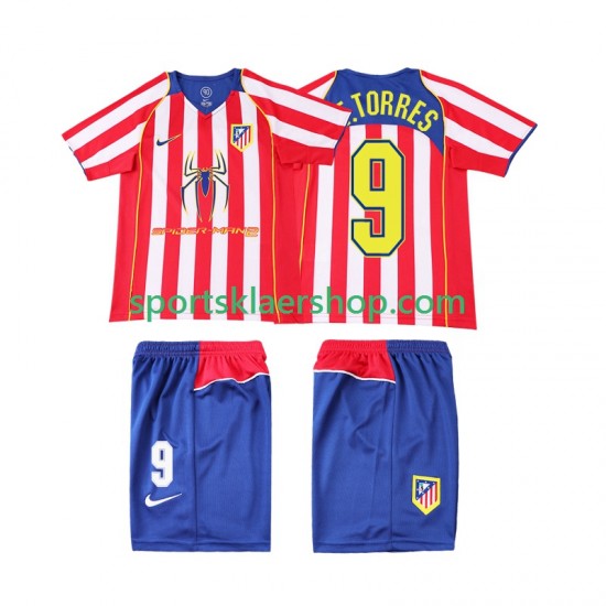 Atlético Madrid drakt F TORRES 9 2005 Retro Hjemmetrøye Kort erm 2004 , Barnesett