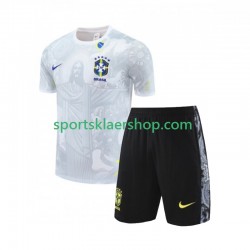 Brasil JESUS Football Shirts Hjemmetrøye Kort erm 2024-2025 Hvit , Barnesett