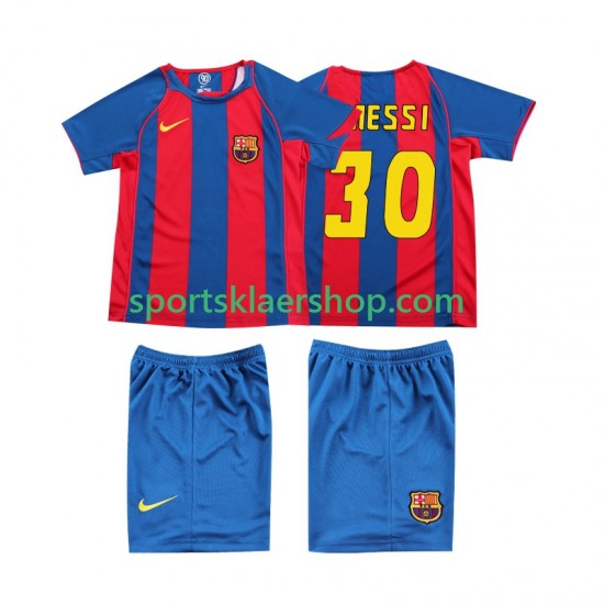 FC Barcelona drakt Lionel Messi 10 Retro Hjemmetrøye Kort erm 2004 , Barnesett