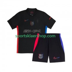 FC Barcelona drakt TRAVIS SCOTT Bortetrøye Kort erm 2024-2025 , Barnesett