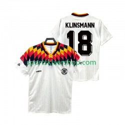 Tyskland drakt KLINSMANN 18 Retro Hjemmetrøye Kort erm 1994 , Herre