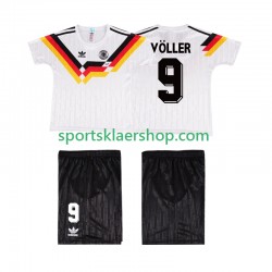 Tyskland drakt VOLLER 9 Retro Hjemmetrøye Kort erm 1990 , Barnesett