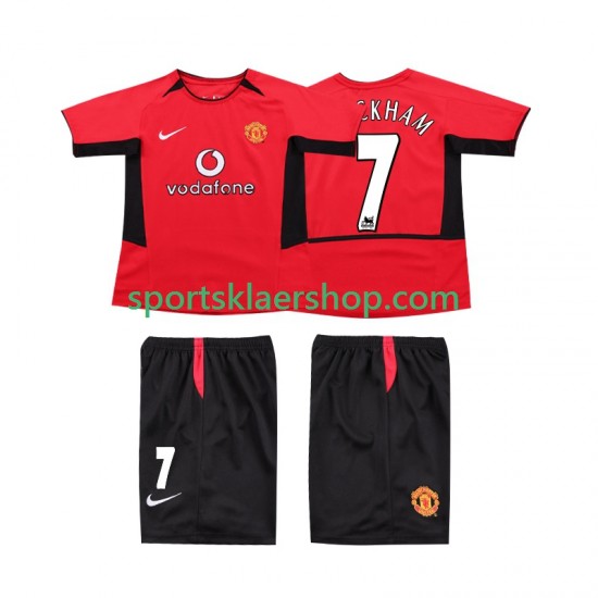 Manchester Utd drakt BECKHAM 7 2002 Retro Hjemmetrøye Kort erm 2004 , Barnesett