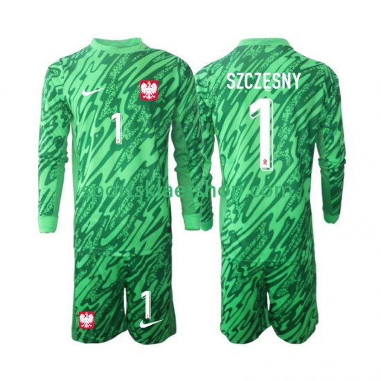 Polen drakt Szczesny 1 Keeper Tredjetrøye Lang erm 2024 , Barnesett