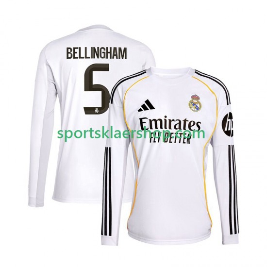 Real Madrid drakt Jude Bellingham 5 Hjemmetrøye Lang erm 2025-2026 , Herre