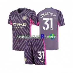 Manchester City drakt Ederson Moraes 31 Keeper Bortetrøye Kort erm 2023-2024 , Barnesett