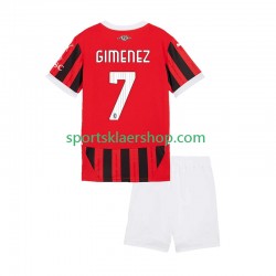 AC Milan drakt Santiago Gimenez 7 Hjemmetrøye Kort erm 2024-2025 , Barnesett