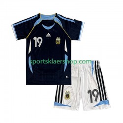 Argentina drakt Lionel Messi 19 Retro Bortetrøye Kort erm 2006 , Barnesett