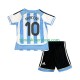 Argentina drakt Maradona 10 Retro Hjemmetrøye Kort erm 2006 , Barnesett