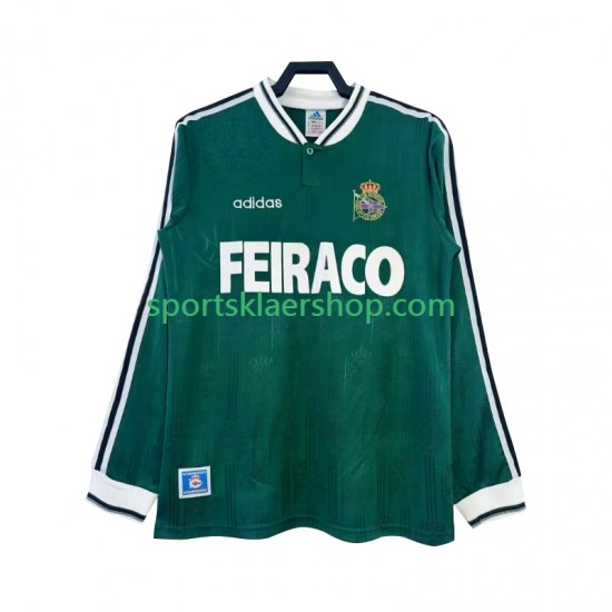 drakt Deportivo de La Coruna Retro Bortetrøye Lang erm 1999 , Herre
