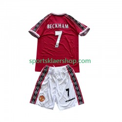 Manchester Utd drakt Beckham 7 1998 Retro Hjemmetrøye Kort erm 1999 , Barnesett