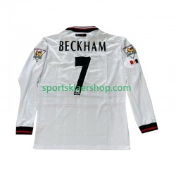 Manchester Utd drakt Beckham 7 1998 Retro Bortetrøye Lang erm 1999 , Herre