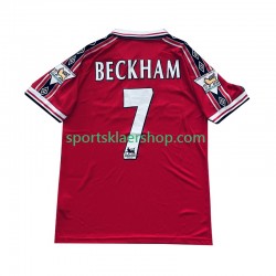 Manchester Utd drakt Beckham 7 1998 Retro Hjemmetrøye Kort erm 1999 , Herre