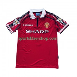 Manchester Utd drakt Beckham 7 1998 Retro Hjemmetrøye Kort erm 1999 , Herre