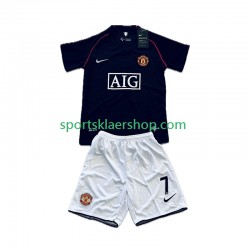 Manchester Utd drakt Cristiano Ronaldo 7 2007 Retro Bortetrøye Kort erm 2008 , Barnesett