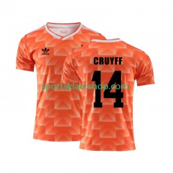 Nederland drakt Cruyff 14 1988 Retro Hjemmetrøye Kort erm , Herre