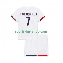 Paris Saint-Germain drakt Khvicha Kvaratskhelia 7 Bortetrøye Kort erm 2024-2025 , Barnesett