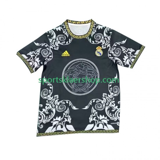 Real Madrid drakt Versace Edition Hjemmetrøye Kort erm 2024-2025 Svart , Herre