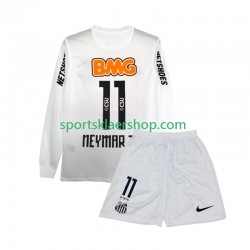 drakt Santos Neymar JR 11 2012 Retro Hjemmetrøye Lang erm 2011 , Barnesett