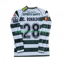 Sporting CP drakt Cristiano Ronaldo 28 2001 2003 Retro Hjemmetrøye Lang erm , Herre