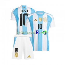 Argentina drakt Lionel Messi 10 Hjemmetrøye Kort erm Copa America 2024, Barnesett