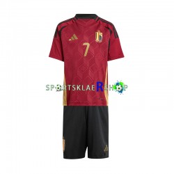 Belgia drakt De Bruyne 7 Hjemmetrøye Kort erm Euro 2024, Barnesett