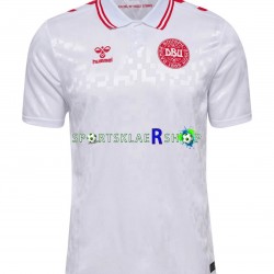 Danmark drakt Bortetrøye Kort erm Euro 2024, Herre