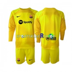 FC Barcelona drakt Keeper Fjerdetrøye Lang erm 2022-23 , Barnesett