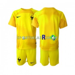 Frankrike drakt Keeper Tredjetrøye Kort erm VM 2022 , Barnesett