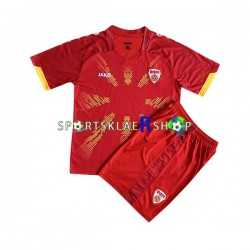 Nord-Makedonia drakt Hjemmetrøye Kort erm 2023 , Barnesett