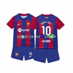 FC Barcelona drakt Ansu Fati 10 Hjemmetrøye Kort erm 2023-2024 , Barnesett