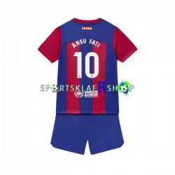 FC Barcelona drakt Ansu Fati 10 Hjemmetrøye Kort erm 2023-2024 , Barnesett
