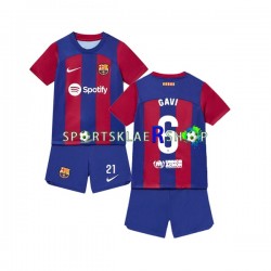FC Barcelona drakt Gavi 6 Hjemmetrøye Kort erm 2023-2024 , Barnesett