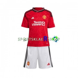 Manchester Utd drakt Hjemmetrøye Kort erm 2023-2024 , Barnesett