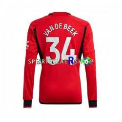Manchester Utd drakt Donny van de Beek 34 Hjemmetrøye Lang erm 2023-2024 , Herre