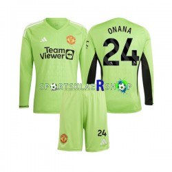 Manchester Utd drakt Andre Onana 24 Keeper Hjemmetrøye Lang erm 2023-2024 , Barnesett