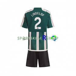 Manchester Utd drakt Lindelof 2 Bortetrøye Kort erm 2023-2024 , Barnesett