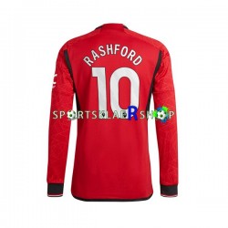 Manchester Utd drakt Marcus Rashford 10 Hjemmetrøye Lang erm 2023-2024 , Herre