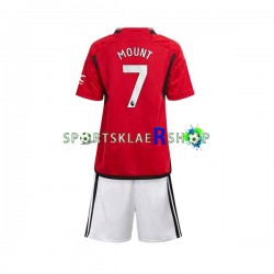 Manchester Utd drakt Mount 7 Hjemmetrøye Kort erm 2023-2024 , Barnesett