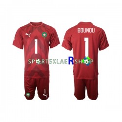 Marokko drakt Yassine Bounou 1 Keeper Hjemmetrøye Kort erm 2022 , Barnesett