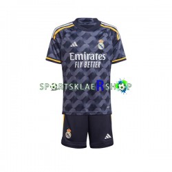 Real Madrid drakt Bortetrøye Kort erm 2023-2024 , Barnesett