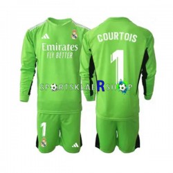 Real Madrid drakt Thibaut Courtois 1 Keeper Hjemmetrøye Lang erm 2023-2024 , Barnesett